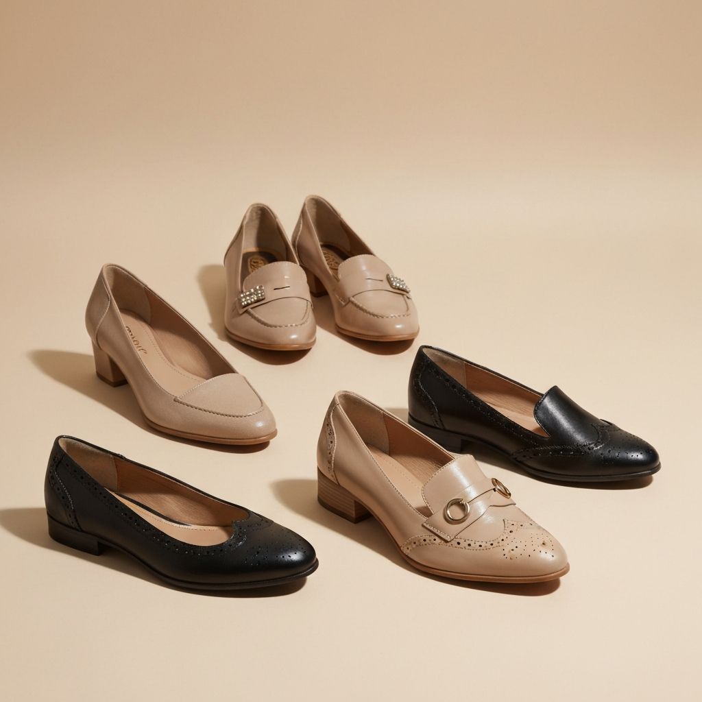 Collection of comfortable dress shoes for arthritic feet